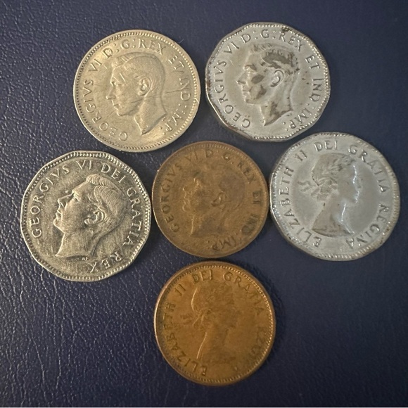 Vinatage Canadian Coin Co & Early Elizabeth (1941-1956, 6 coins) - Picture 1 of 10